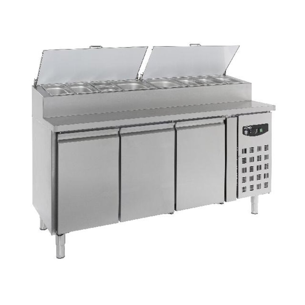 Combisteel Saladette 3 deuren 8x1 3gn pan | 7450.0104 Combisteel Saladette 3 deuren 8x1 3gn pan | 7450.0104