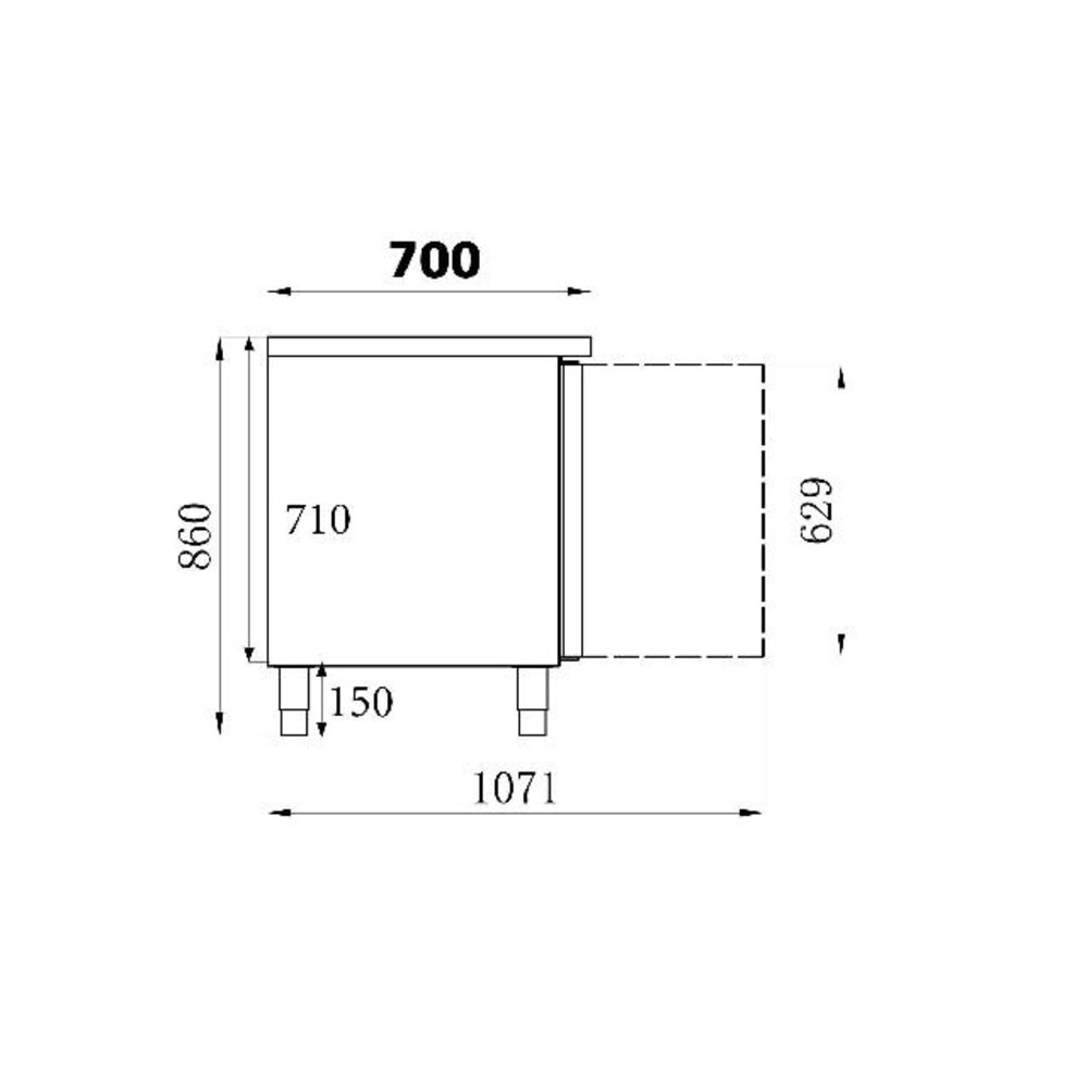 Combisteel Vrieswerkbank 3 deurs | 7450.0083 Combisteel Vrieswerkbank 3 deurs | 7450.0083