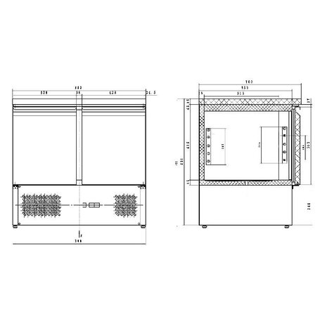 Combisteel Vrieswerkbank 2 deuren | 7450.0079 Combisteel Vrieswerkbank 2 deuren | 7450.0079