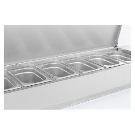 Combisteel Opzetvitrine rvs deksel 1 4 gn x 10 | 7450.0029 Combisteel Opzetvitrine rvs deksel 1 4 gn x 10 | 7450.0029