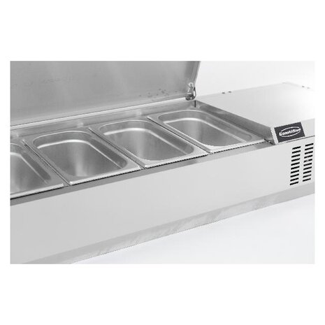 Combisteel Opzetvitrine rvs deksel 1 4 gn x 5 | 7450.0025