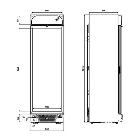 Combisteel Vrieskast 1 glasdeur | 7464.0055 Combisteel Vrieskast 1 glasdeur | 7464.0055