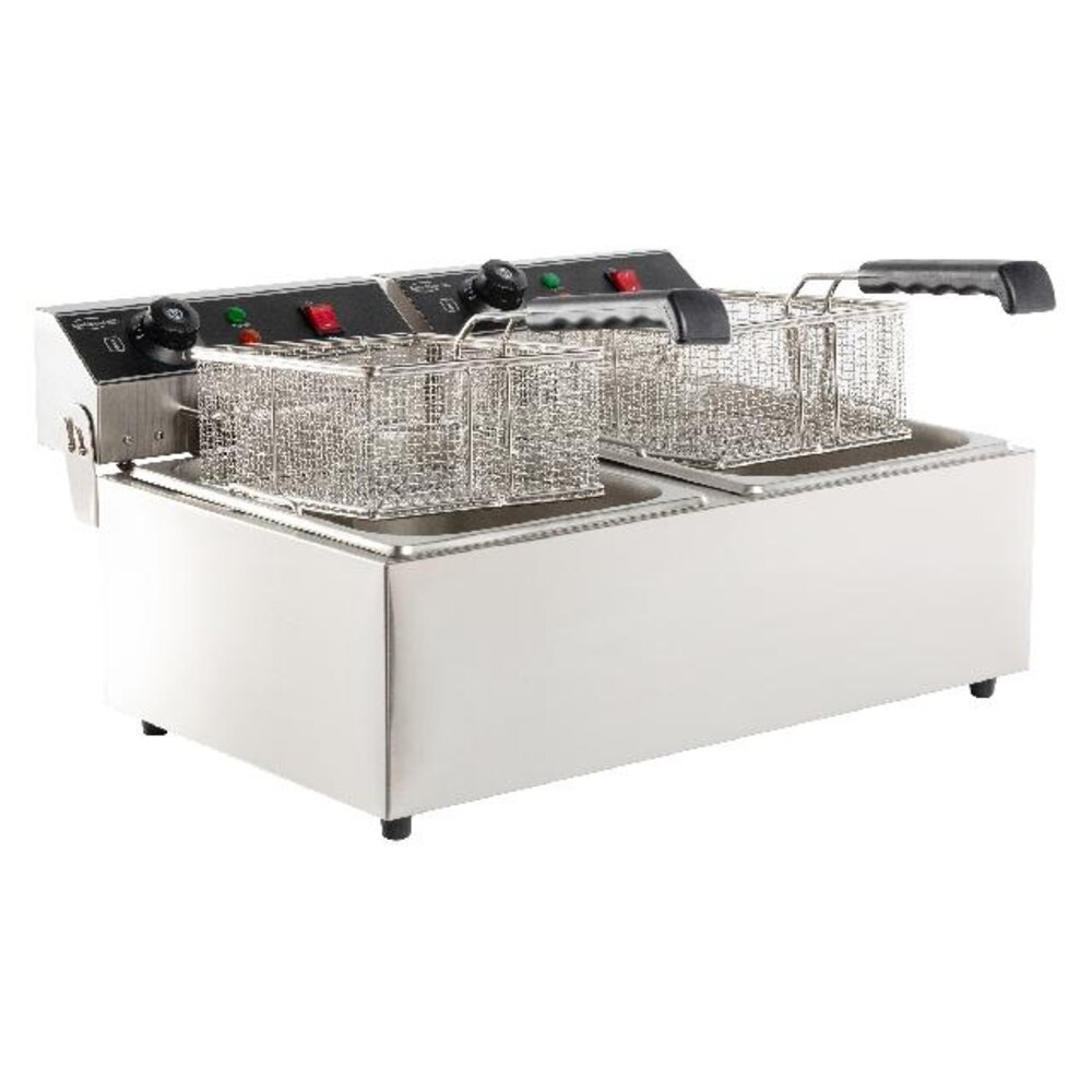 Combisteel Elektrische tafelfriteuse 2x6 l | 7455.1008