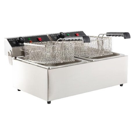 Combisteel Elektrische tafelfriteuse 2x6 l | 7455.1008