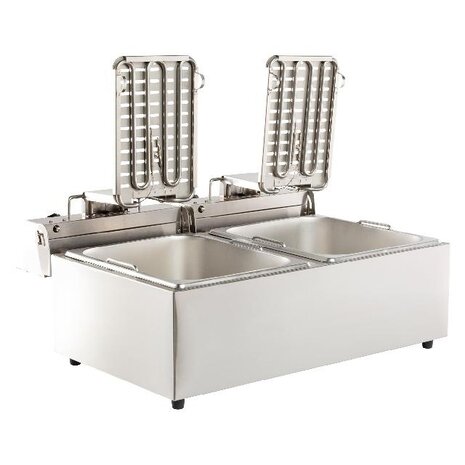 Combisteel Elektrische tafelfriteuse 2x6 l | 7455.1008