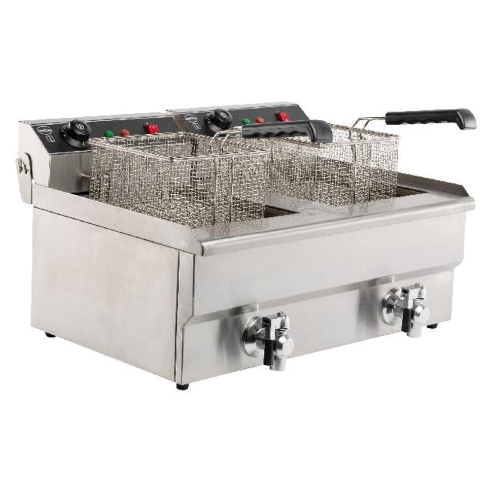Combisteel Elektrische tafelfriteuse 2x8 l | 7455.1005
