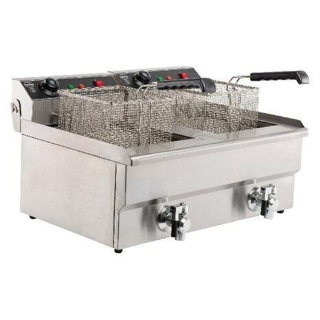 Combisteel Elektrische tafelfriteuse 2x8 l | 7455.1005