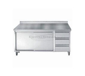 Combisteel 700 werktafel schuifdeuren laden rand 1600 Combisteel 700 werktafel schuifdeuren laden rand 1600