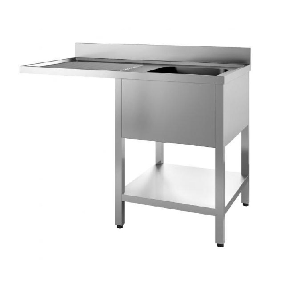 Combisteel 700 spoeltafel bodem met uitsp. vaatwasser demontabel 1 rechts 1400 | 7452.0480