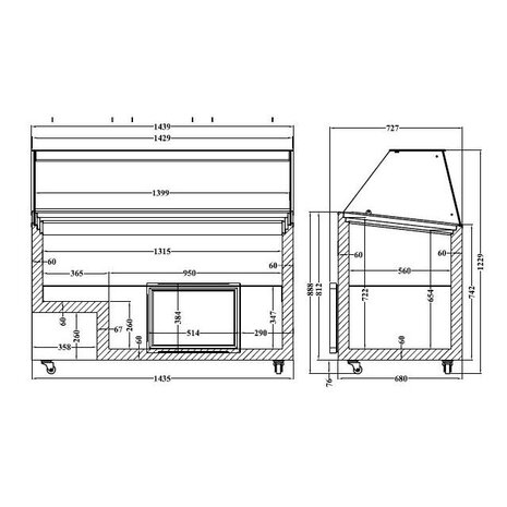 Combisteel Schepijsvitrine tenerife 10x5 ltr | 7472.0135