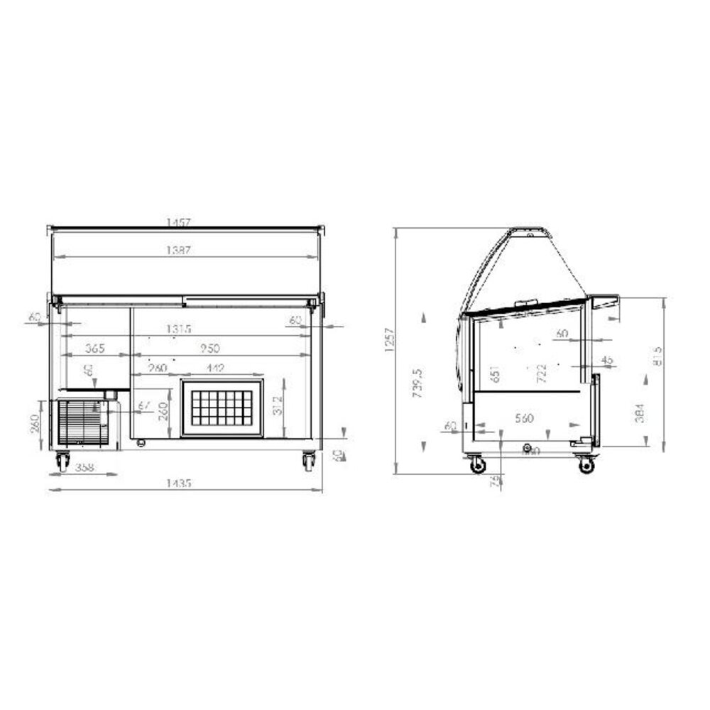 Combisteel Schepijsvitrine curacao 10x 5 ltr | 7472.0105