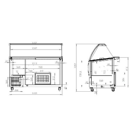 Combisteel Schepijsvitrine curacao 10x 5 ltr | 7472.0105