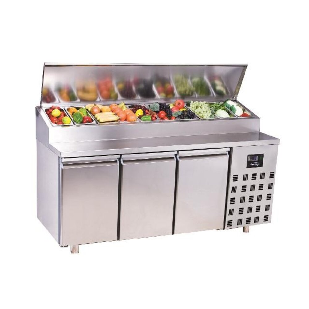 Combisteel Saladette 3 deuren 10x 1 3gn pan | 7489.5145 Combisteel Saladette 3 deuren 10x 1 3gn pan | 7489.5145