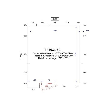 Combisteel Koel vriescel 2700x3000x2200 - 120 mm | 7489.2130 Combisteel Koel vriescel 2700x3000x2200 - 120 mm | 7489.2130