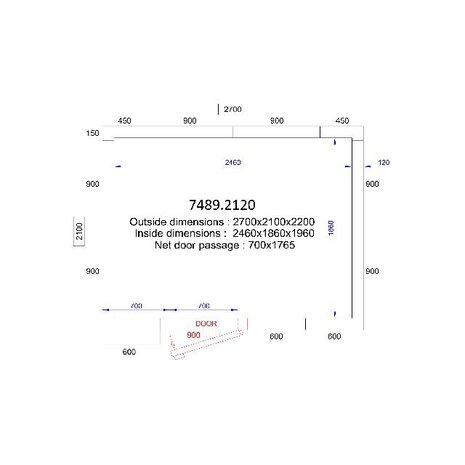 Combisteel Koel vriescel 2700x2100x2200 - 120 mm | 7489.2120 Combisteel Koel vriescel 2700x2100x2200 - 120 mm | 7489.2120