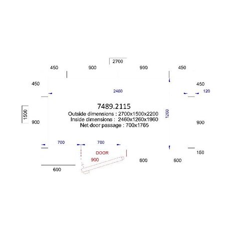 Combisteel Koel vriescel 2700x1500x2200 - 120 mm | 7489.2115 Combisteel Koel vriescel 2700x1500x2200 - 120 mm | 7489.2115