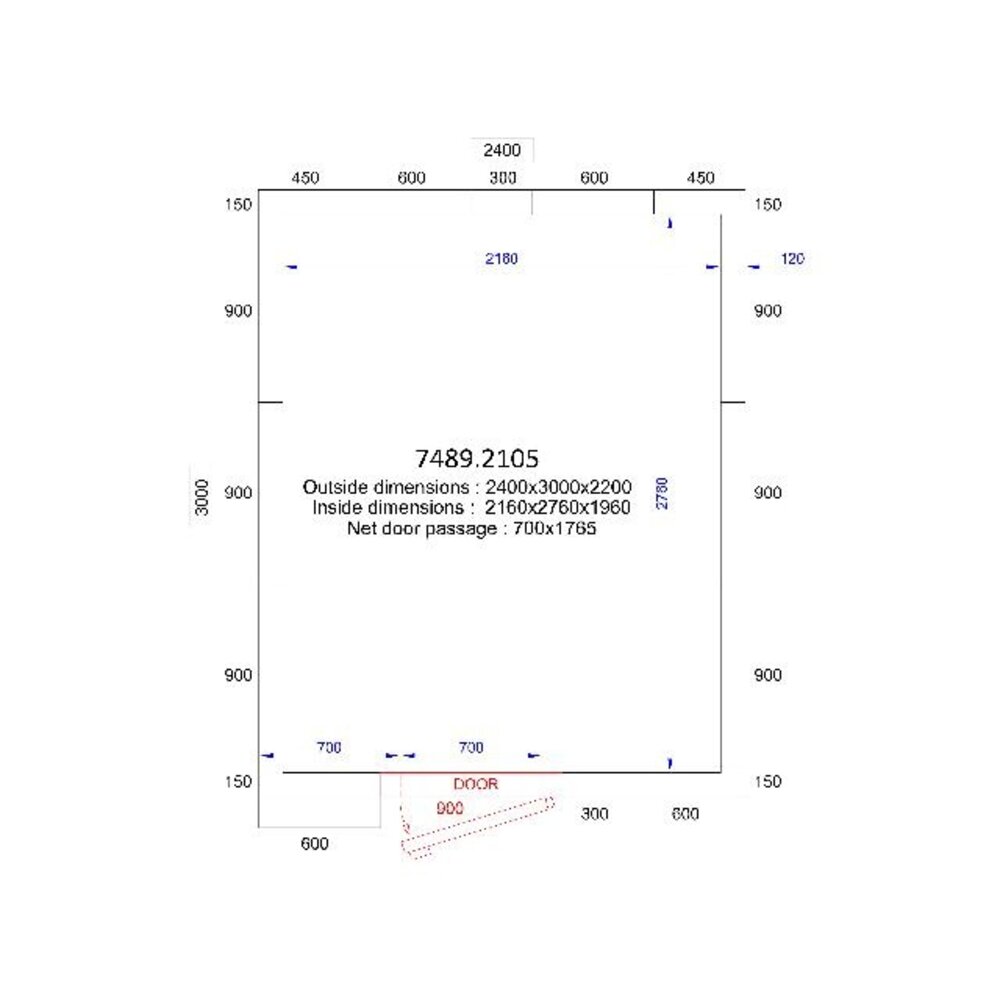 Combisteel Koel vriescel 2400x3000x2200 - 120 mm | 7489.2105 Combisteel Koel vriescel 2400x3000x2200 - 120 mm | 7489.2105