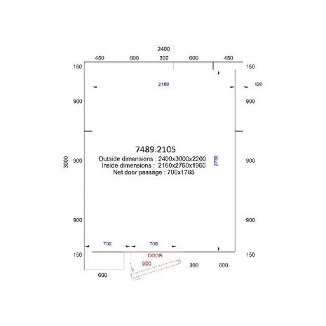 Combisteel Koel vriescel 2400x3000x2200 - 120 mm | 7489.2105 Combisteel Koel vriescel 2400x3000x2200 - 120 mm | 7489.2105