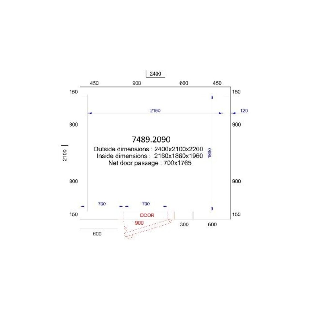 Combisteel Koel vriescel 2400x2100x2200 - 120 mm | 7489.2090 Combisteel Koel vriescel 2400x2100x2200 - 120 mm | 7489.2090
