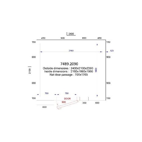 Combisteel Koel vriescel 2400x2100x2200 - 120 mm | 7489.2090 Combisteel Koel vriescel 2400x2100x2200 - 120 mm | 7489.2090
