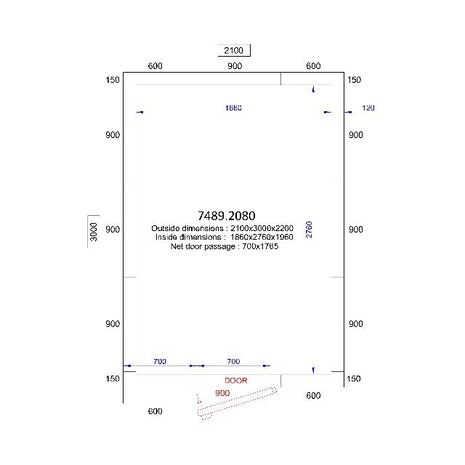 Combisteel Koel vriescel 2100x3000x2200 - 120 mm | 7489.2080 Combisteel Koel vriescel 2100x3000x2200 - 120 mm | 7489.2080
