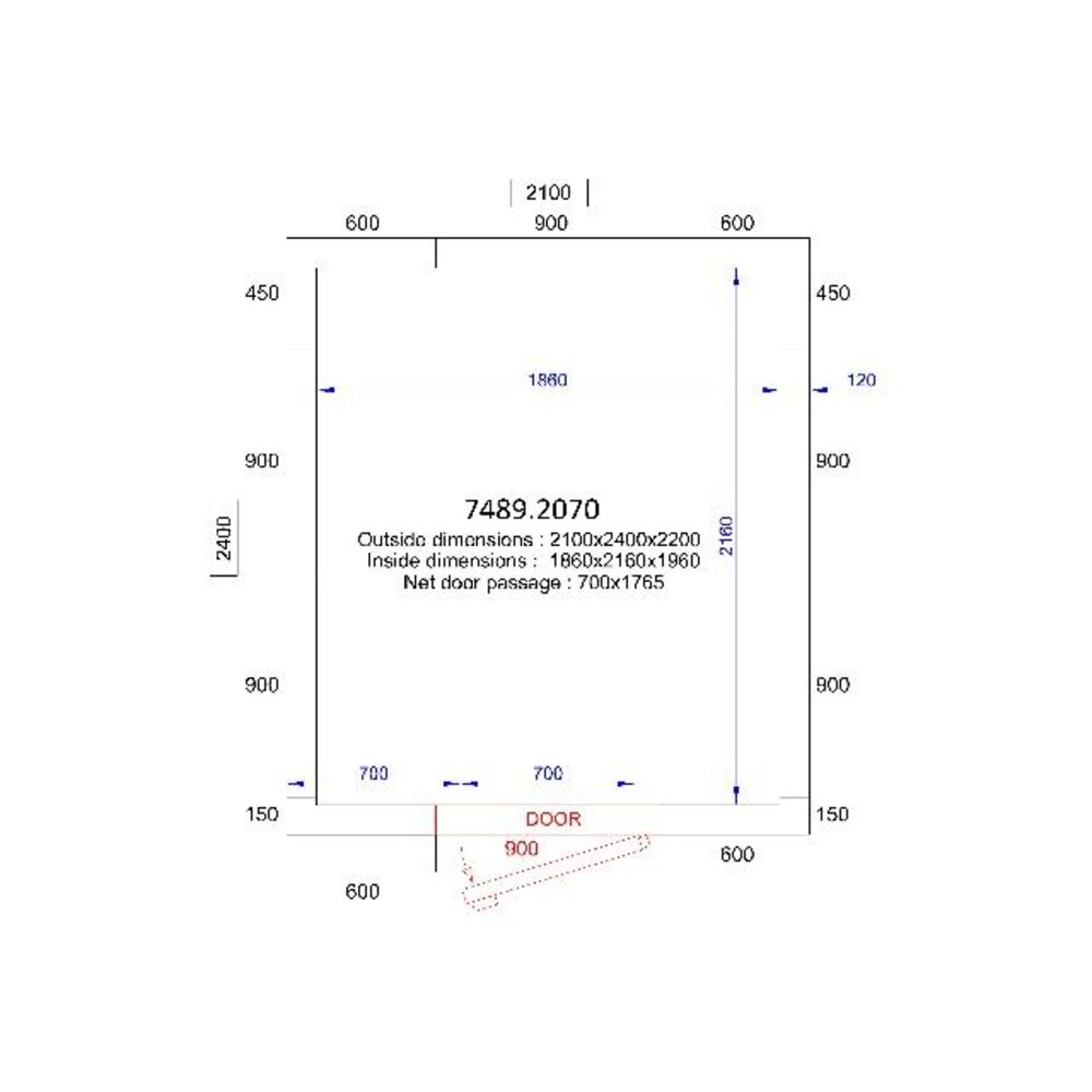 Combisteel Koel vriescel 2100x2400x2200 - 120 mm | 7489.2070 Combisteel Koel vriescel 2100x2400x2200 - 120 mm | 7489.2070