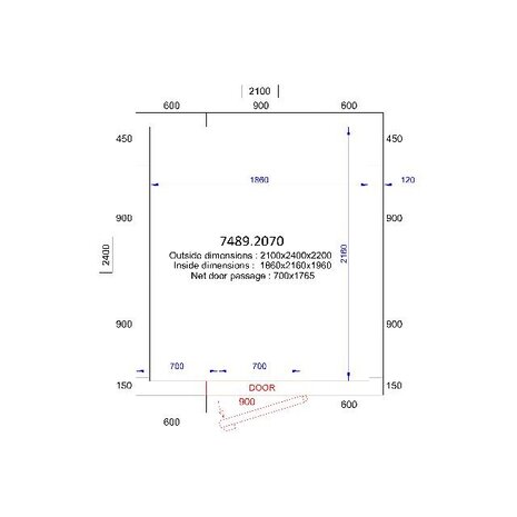 Combisteel Koel vriescel 2100x2400x2200 - 120 mm | 7489.2070 Combisteel Koel vriescel 2100x2400x2200 - 120 mm | 7489.2070