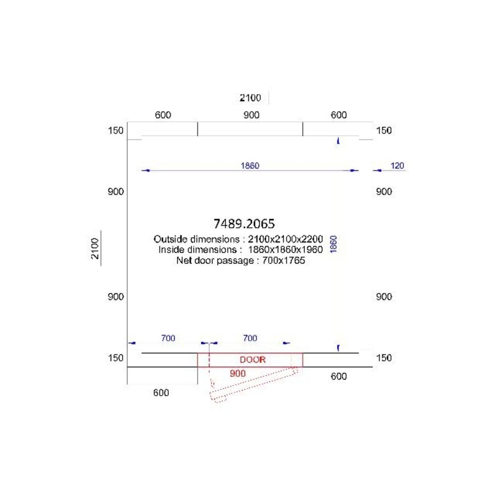 Combisteel Koel vriescel 2100x2100x2200 - 120 mm | 7489.2065 Combisteel Koel vriescel 2100x2100x2200 - 120 mm | 7489.2065