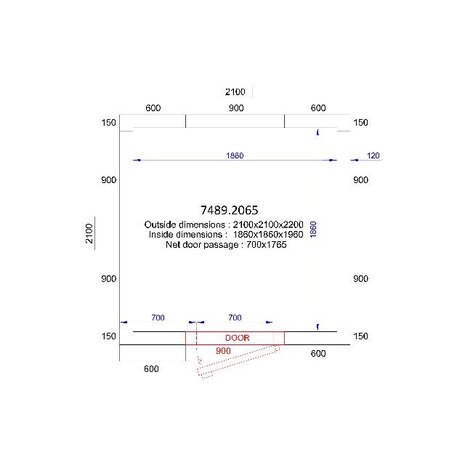 Combisteel Koel vriescel 2100x2100x2200 - 120 mm | 7489.2065 Combisteel Koel vriescel 2100x2100x2200 - 120 mm | 7489.2065