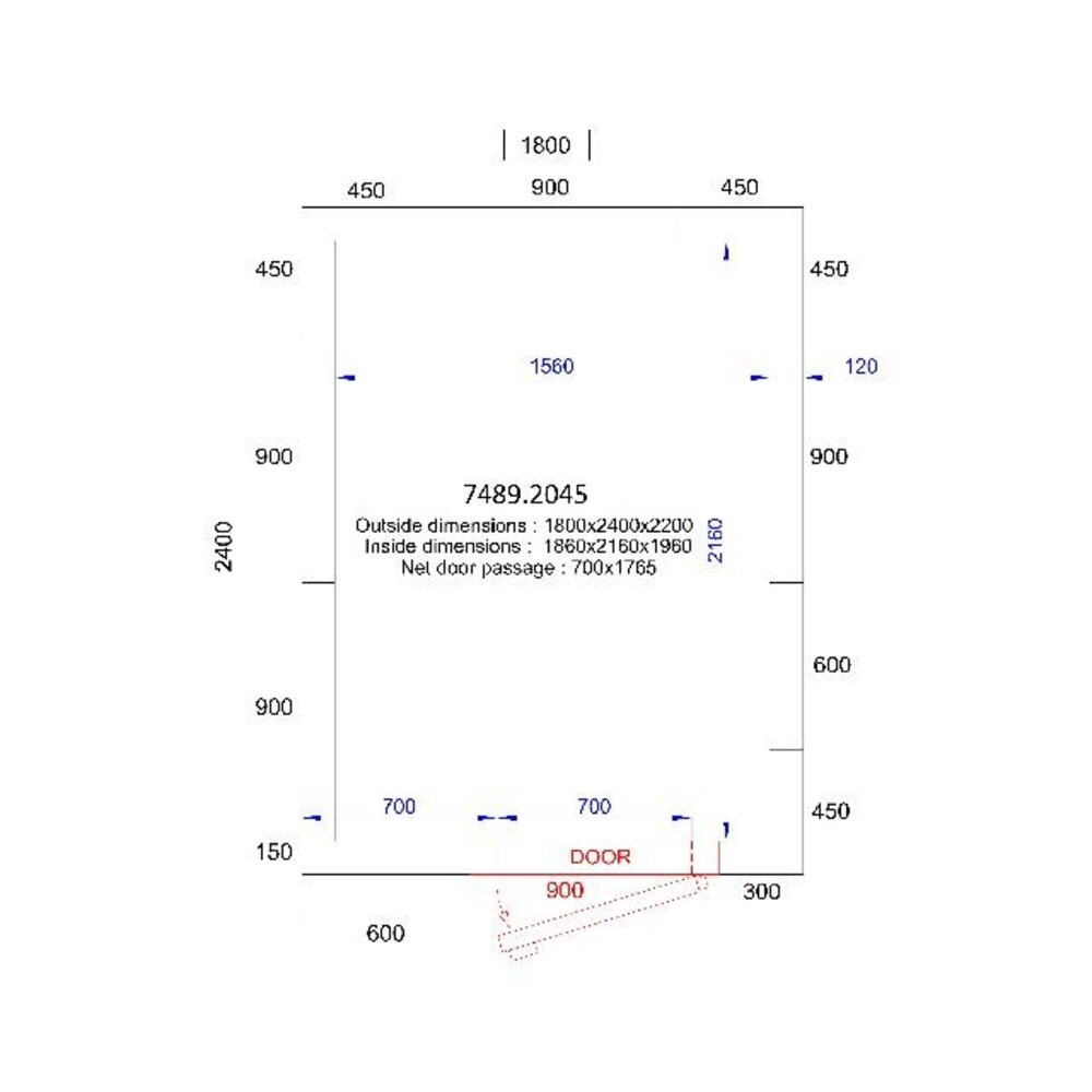 Combisteel Koel vriescel 1800x2400x2200 - 120 mm | 7489.2045 Combisteel Koel vriescel 1800x2400x2200 - 120 mm | 7489.2045