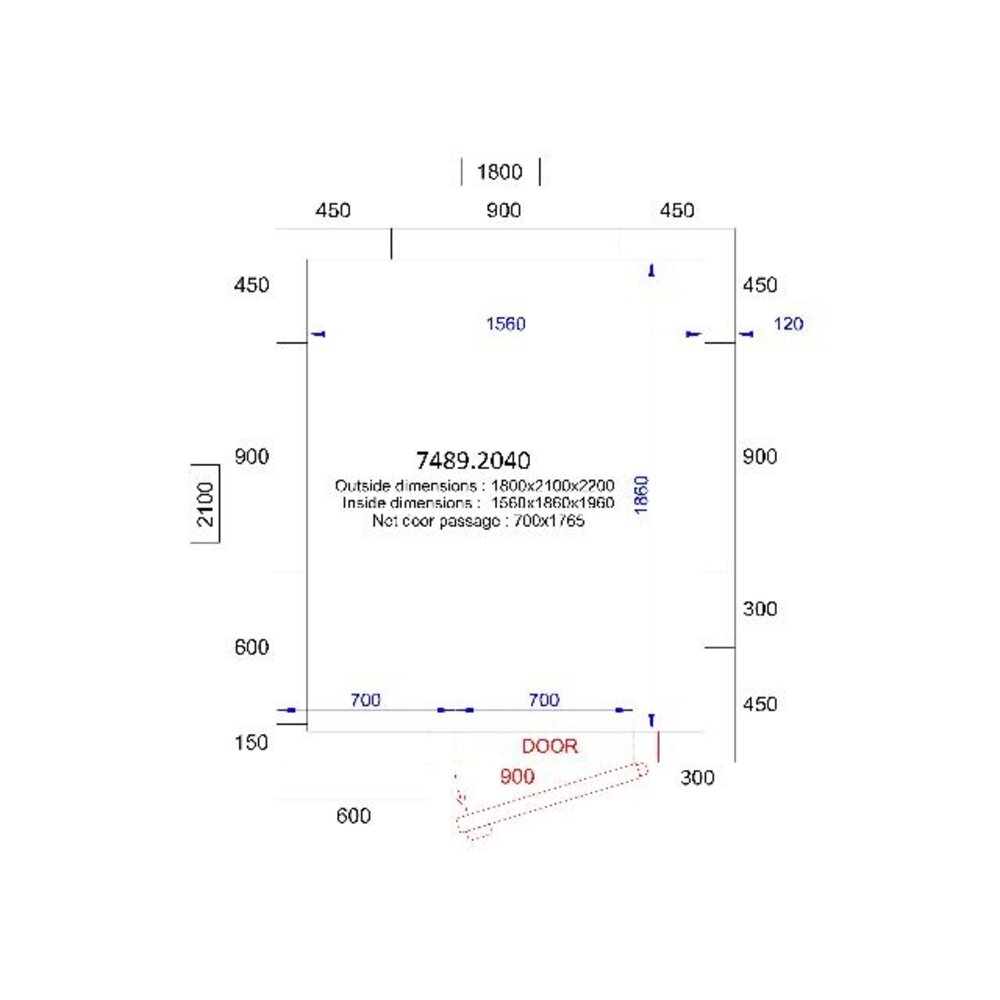 Combisteel Koel vriescel 1800x2100x2200 - 120 mm | 7489.2040 Combisteel Koel vriescel 1800x2100x2200 - 120 mm | 7489.2040