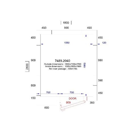 Combisteel Koel vriescel 1800x2100x2200 - 120 mm | 7489.2040 Combisteel Koel vriescel 1800x2100x2200 - 120 mm | 7489.2040