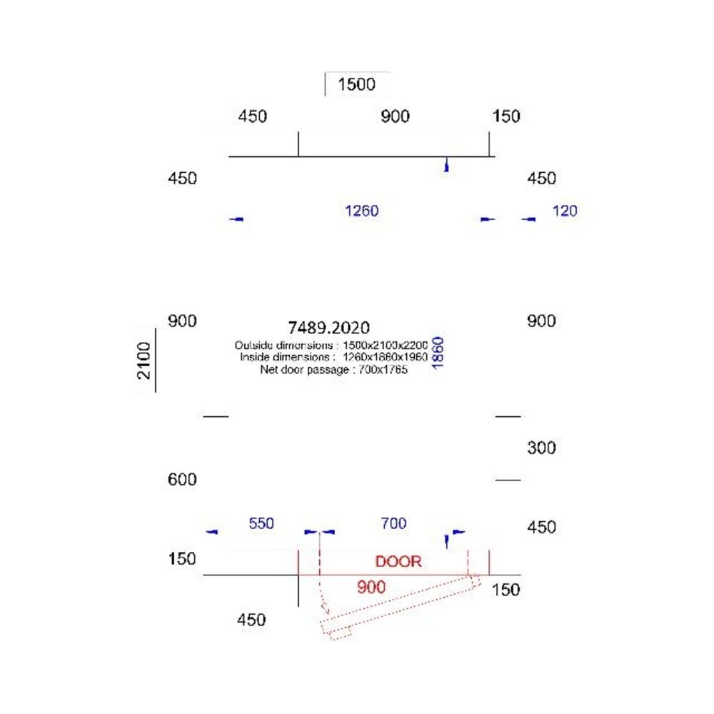 Combisteel Koel vriescel 1500x2100x2200 - 120 mm | 7489.2020 Combisteel Koel vriescel 1500x2100x2200 - 120 mm | 7489.2020