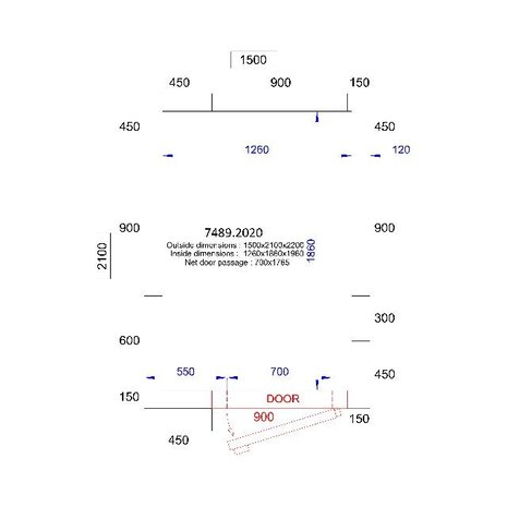 Combisteel Koel vriescel 1500x2100x2200 - 120 mm | 7489.2020 Combisteel Koel vriescel 1500x2100x2200 - 120 mm | 7489.2020