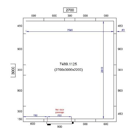 Combisteel Koel vriescel 2700x3000x2200 | 7489.1125 Combisteel Koel vriescel 2700x3000x2200 | 7489.1125