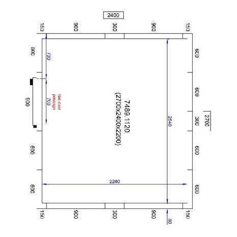 Combisteel Koel vriescel 2700x2400x2200 | 7489.1120 Combisteel Koel vriescel 2700x2400x2200 | 7489.1120