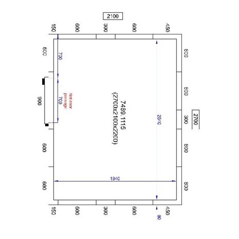 Combisteel Koel vriescel 2700x2100x2200 | 7489.1115 Combisteel Koel vriescel 2700x2100x2200 | 7489.1115