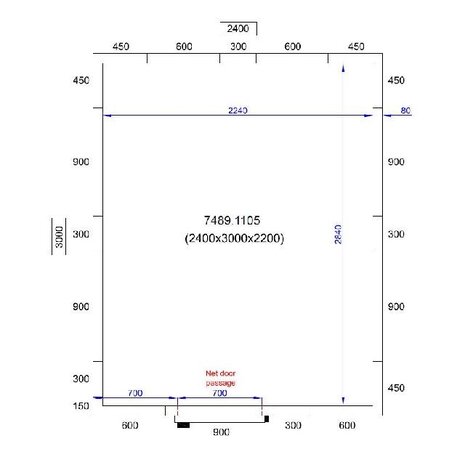 Combisteel Koel vriescel 2400x3000x2200 | 7489.1105