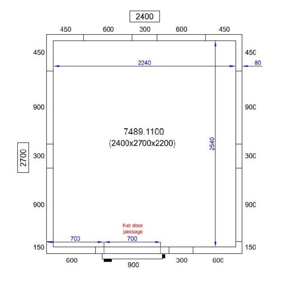 Combisteel Koel vriescel 2400x2700x2200 | 7489.1100