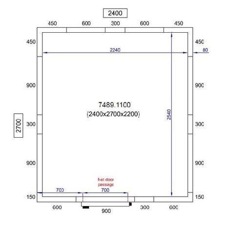 Combisteel Koel vriescel 2400x2700x2200 | 7489.1100