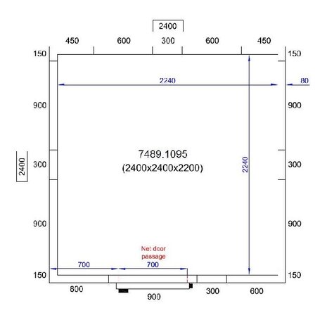 Combisteel Koel vriescel 2400x2400x2200 | 7489.1095