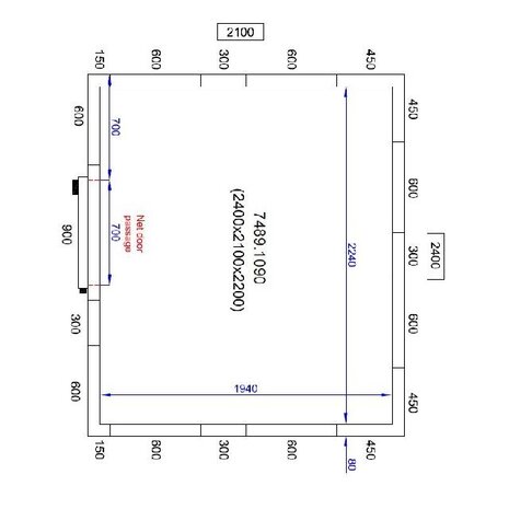 Combisteel Koel vriescel 2400x2100x2200 | 7489.1090