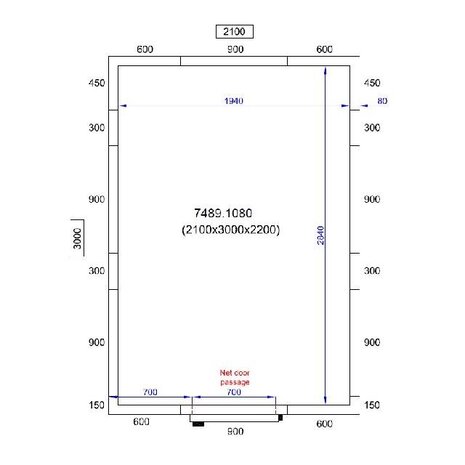 Combisteel Koel vriescel 2100x3000x2200 | 7489.1080
