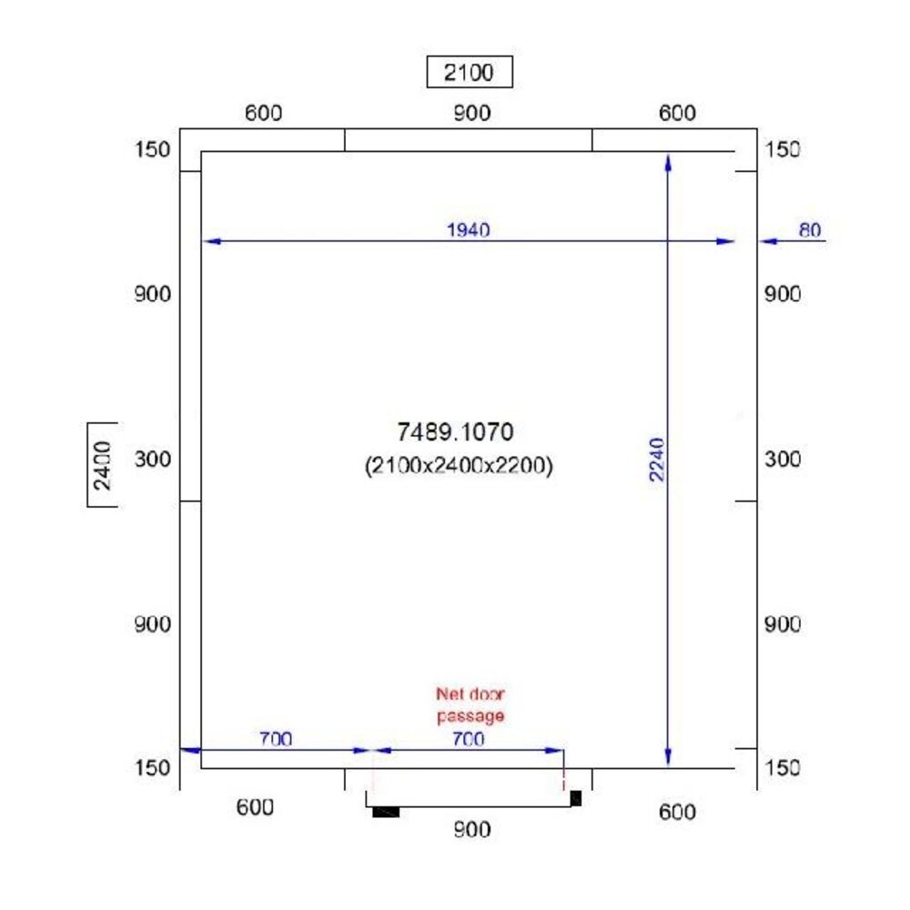 Combisteel Koel vriescel 2100x2400x2200 | 7489.1070
