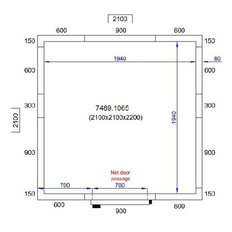 Combisteel Koel vriescel 2100x2100x2200 | 7489.1065