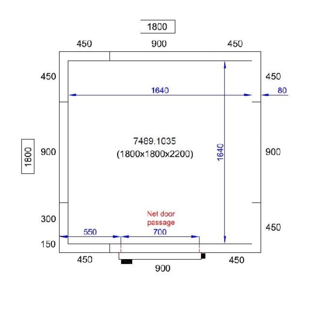 Combisteel Koel vriescel 1800x1800x2200 | 7489.1035