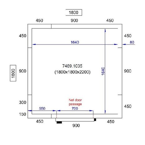 Combisteel Koel vriescel 1800x1800x2200 | 7489.1035