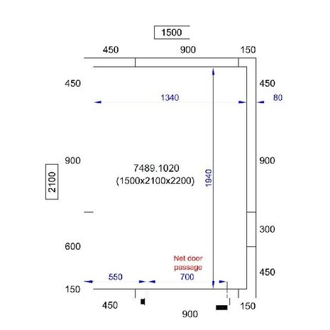 Combisteel Koel vriescel 1500x2100x2200 | 7489.1020 Combisteel Koel vriescel 1500x2100x2200 | 7489.1020