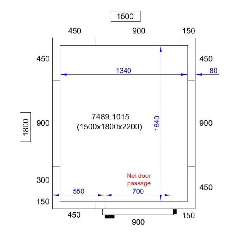 Combisteel Koel vriescel 1500x1800x2200 | 7489.1015 Combisteel Koel vriescel 1500x1800x2200 | 7489.1015