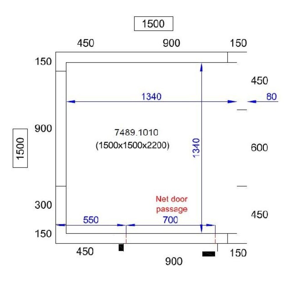 Combisteel Koel vriescel 1500x1500x2200 | 7489.1010